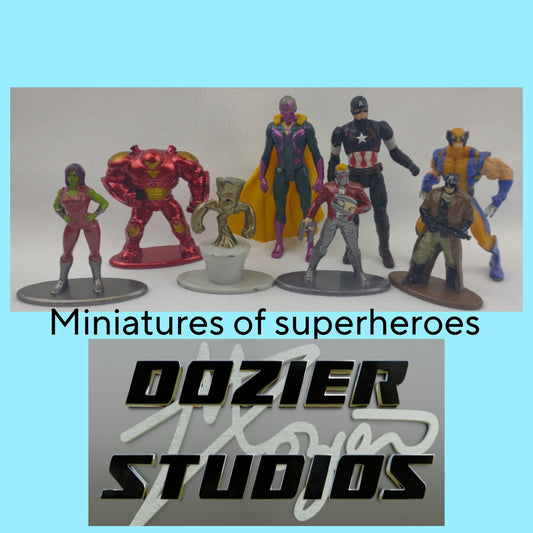 Used Metal Superhero Miniatures
